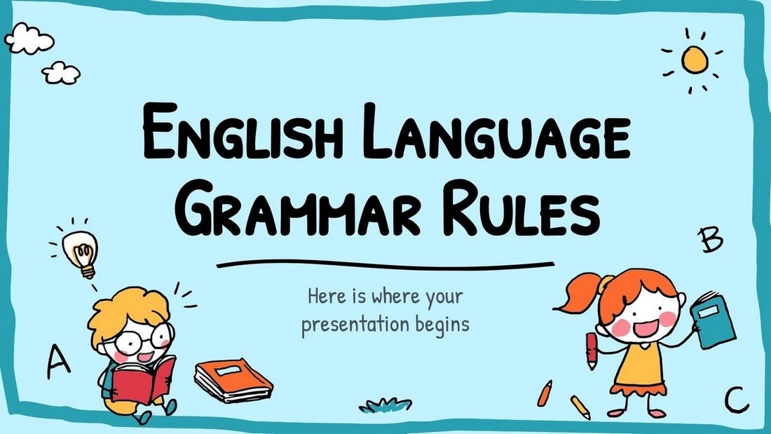 Free English Grammar Rules PowerPoint Template