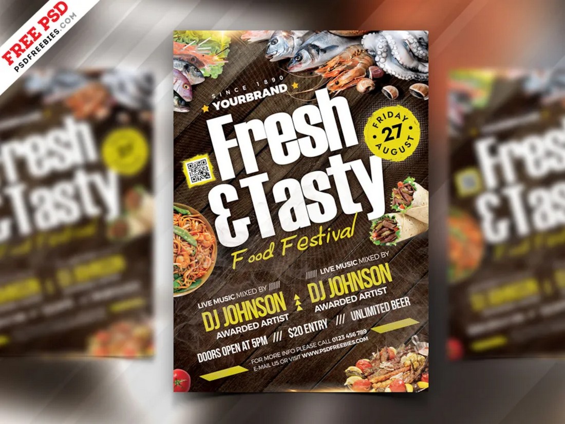 Free Food Festival Restaurant Promo Flyer