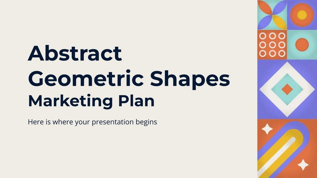 Free Geometric Shapes Marketing Plan for PowerPoint