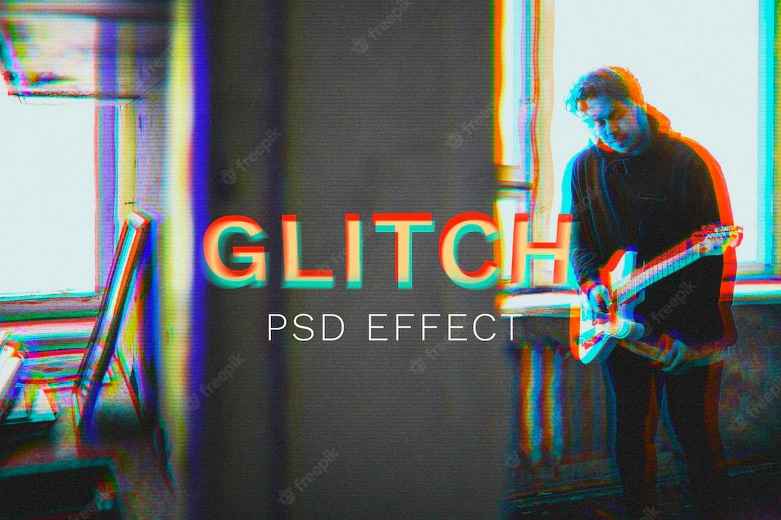 Retro Glitch Photo Effect, Actions and Presets Including: photo