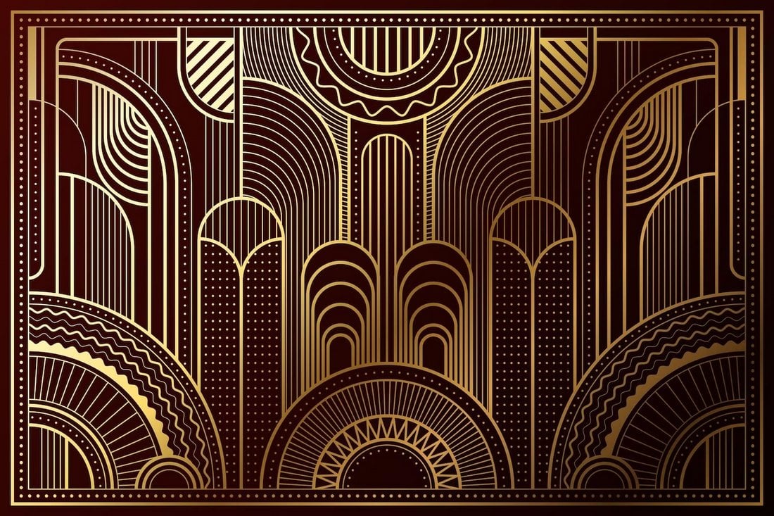 Free Golden Art Deco Background
