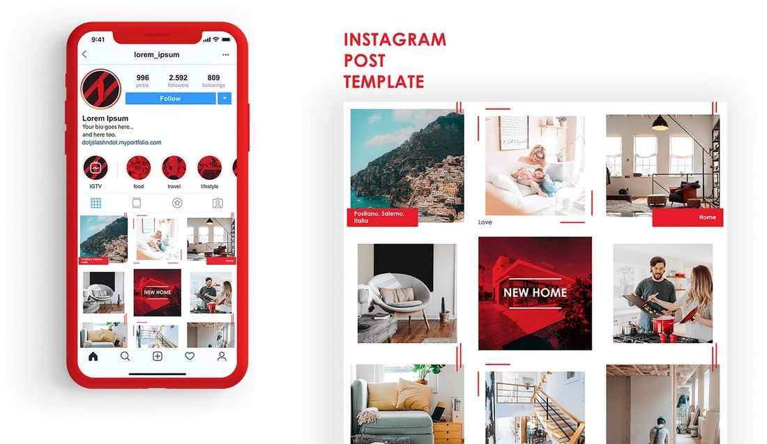 instagram feed layout template