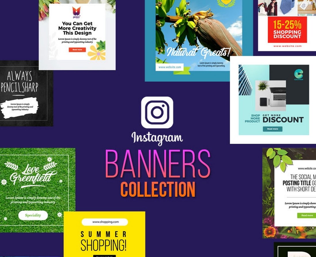 Free Instagram Giveaway Banners Collection