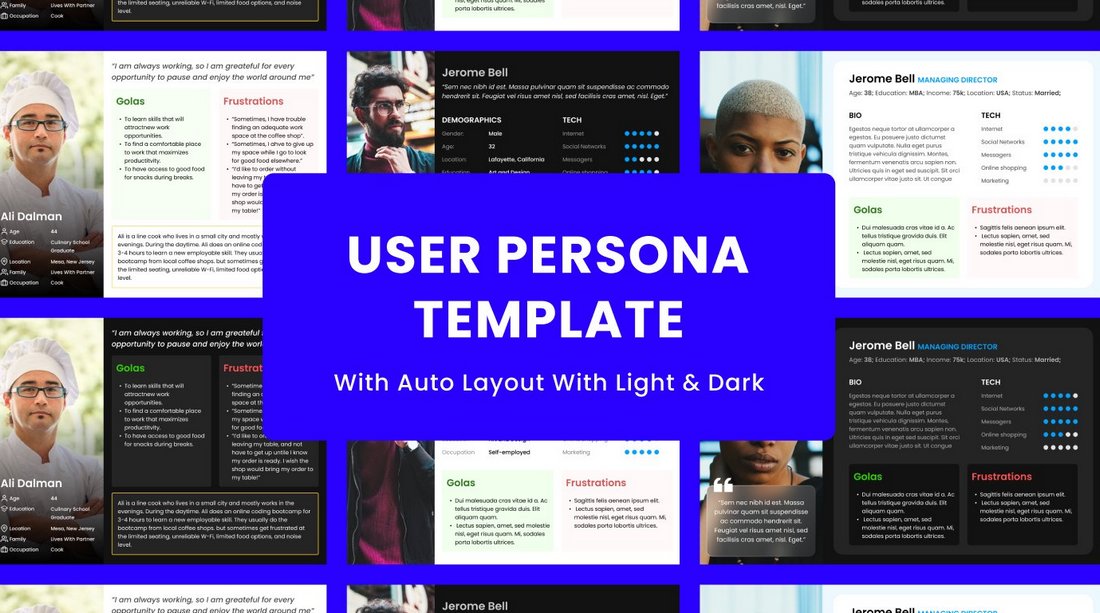 Free Light & Dark Figma Persona Templates