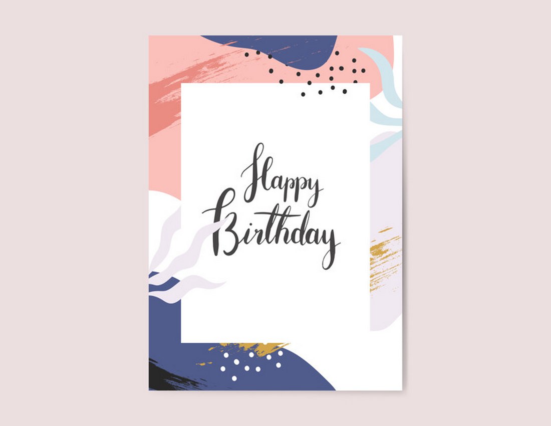 Free Memphis Birthday Card Template