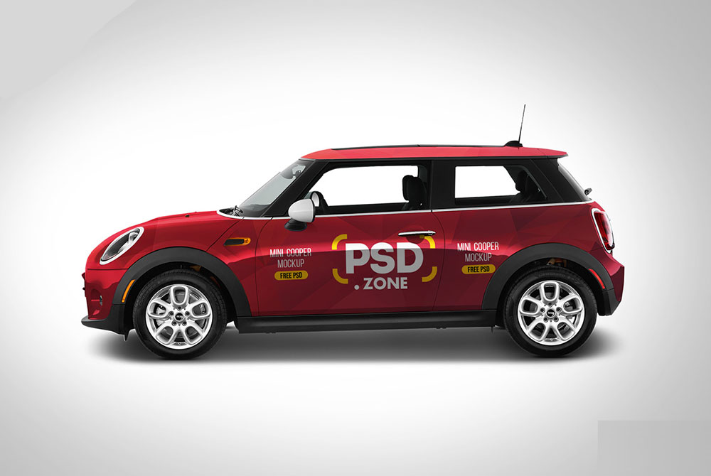 Free-Mini-Cooper-Car-Mockup 20+ Car & Van Decal and Wrap Mockup Templates design tips 