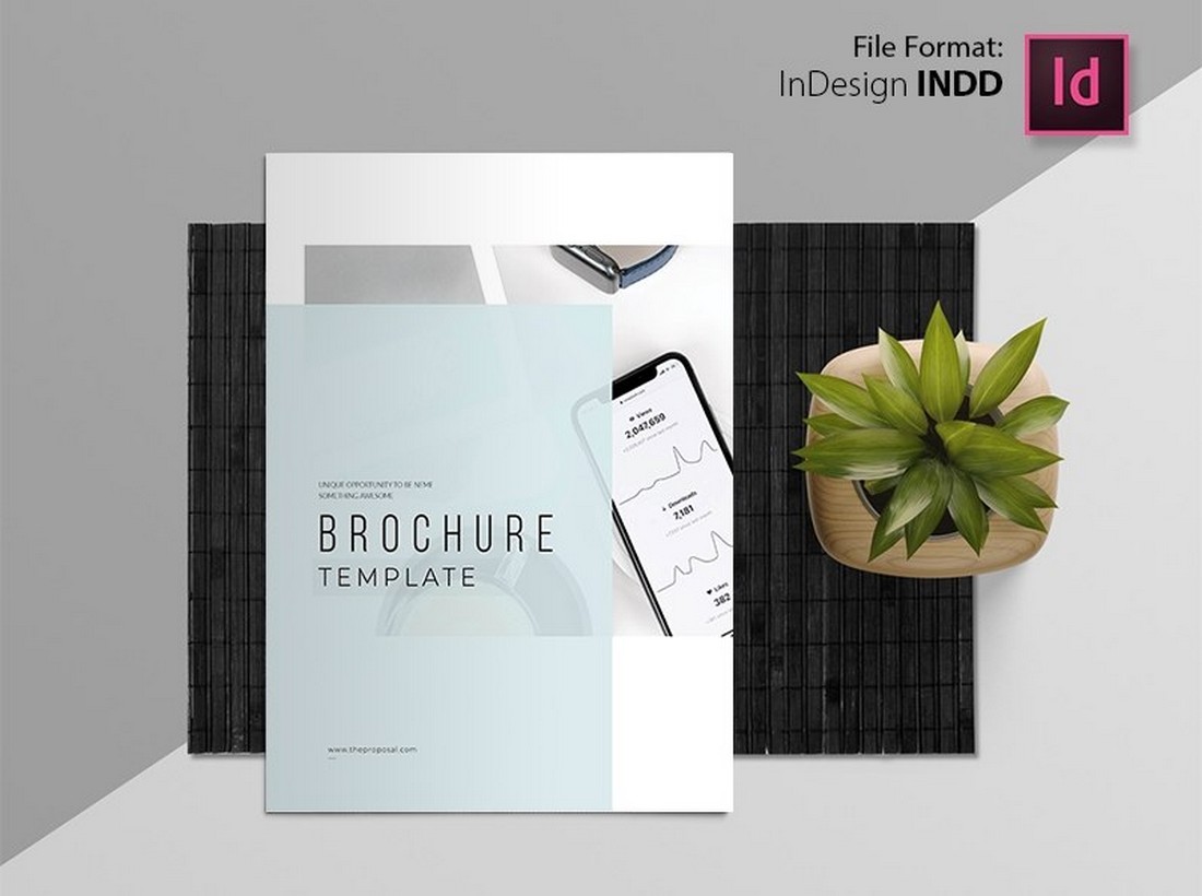 Free-Minimal-Corporate-Brochure-Report-Template 30+ Annual Report Templates (Word & InDesign) 2020 design tips Inspiration|annual|report|template 