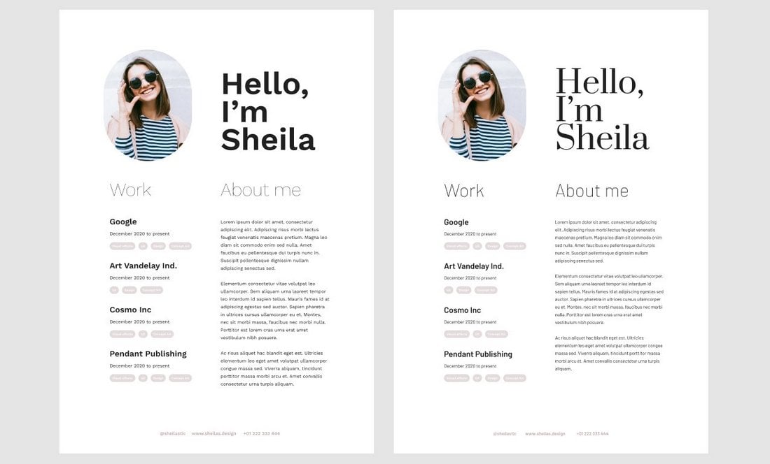 Free Modern Resume Template for Figma