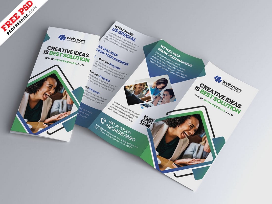 Free Modern Tri-Fold Brochure Design PSD