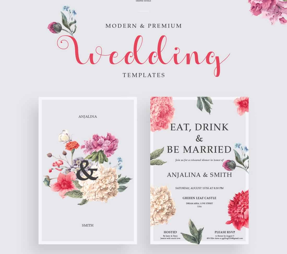 Free Modern Wedding Invitation Templates