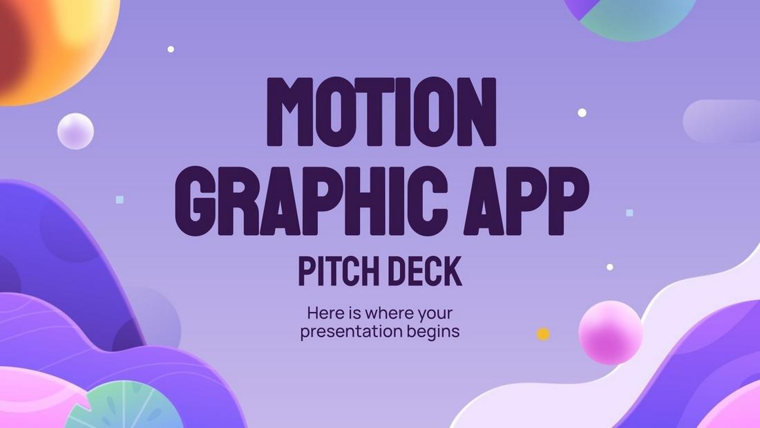 Free Motion Graphics App Pitch Deck Presentation