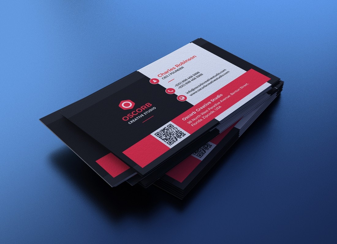 20+ Best Free Business Card Templates (Fully Printable)  Design Shack Intended For Business Card Template Powerpoint Free