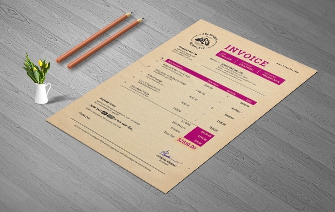 Free Multipurpose Retro Invoice Template Word