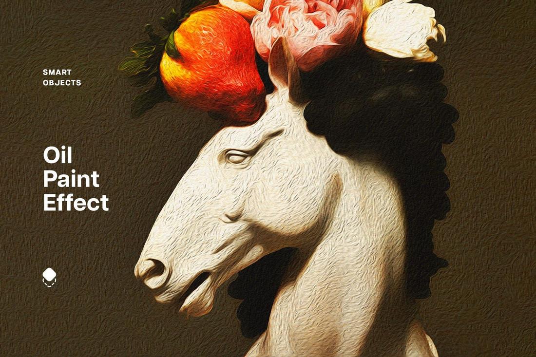 Free Oil Paint Photo Effect PSD