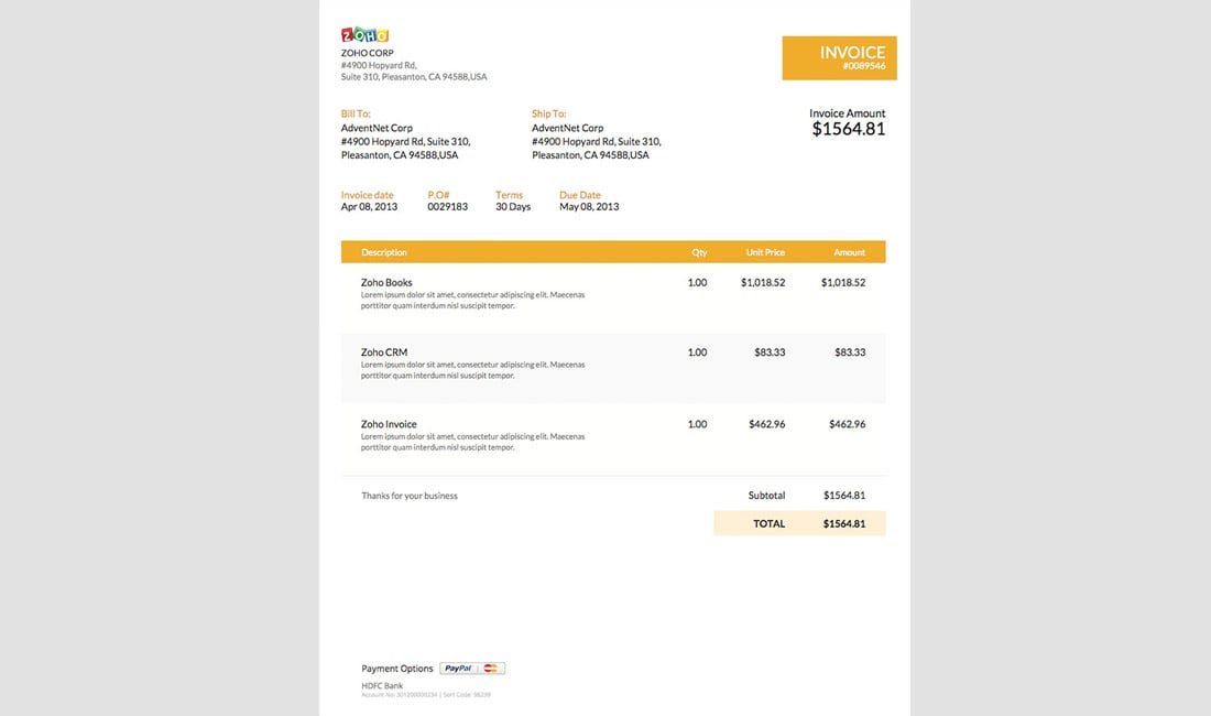 Free Professional Word Invoice Template