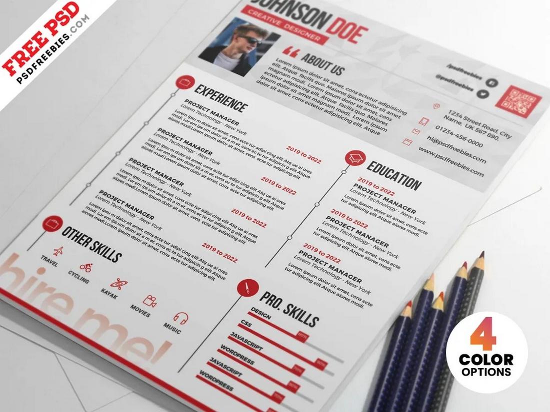 Free Professional One-Page Resume Template