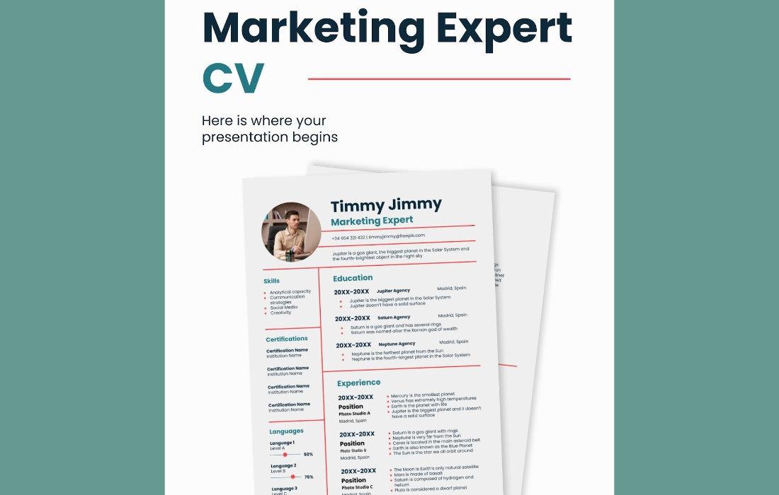 Free Resume PowerPoint Template for Marketers