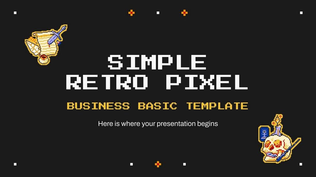 Free Retro Pixel Business PowerPoint Template