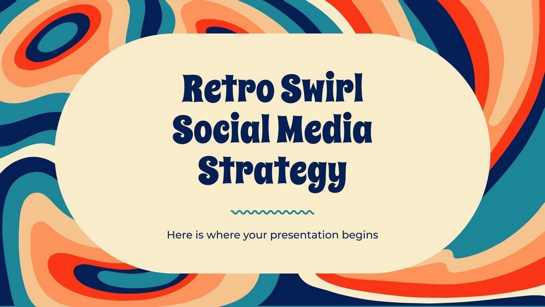 Free Retro Swirl Social Media PowerPoint Template