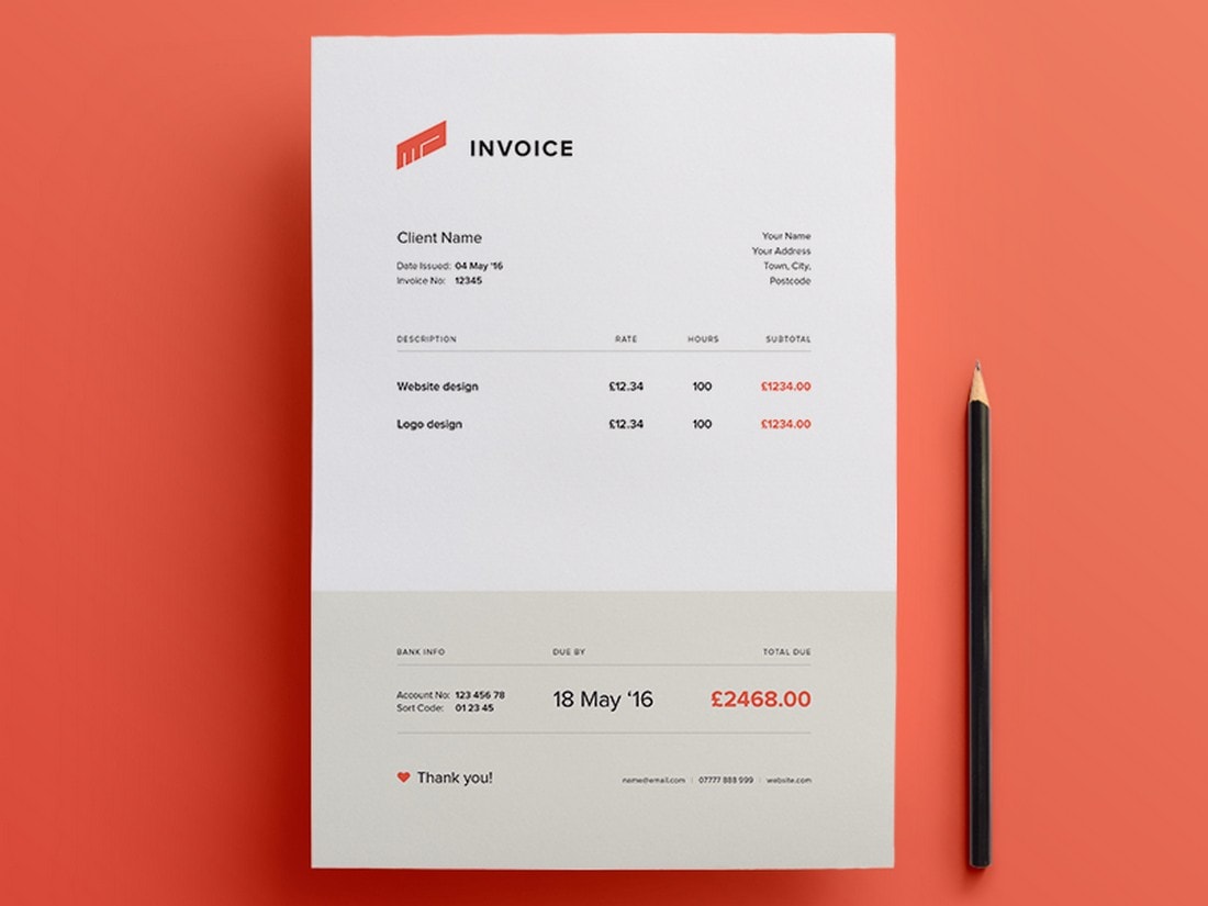 50+ Best Invoice Templates for InDesign & Illustrator (Free + Premium) | Design Shack