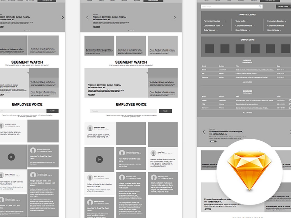 Free Sketch Website Wireframe Template