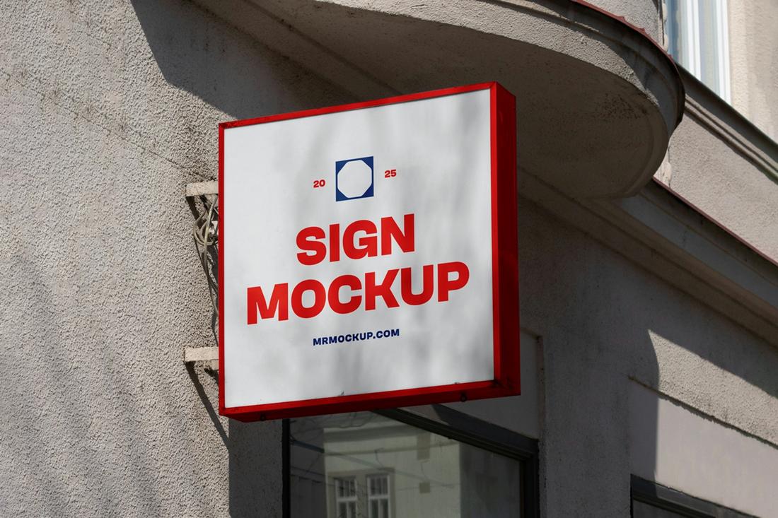 Free Square Street Sign Mockup