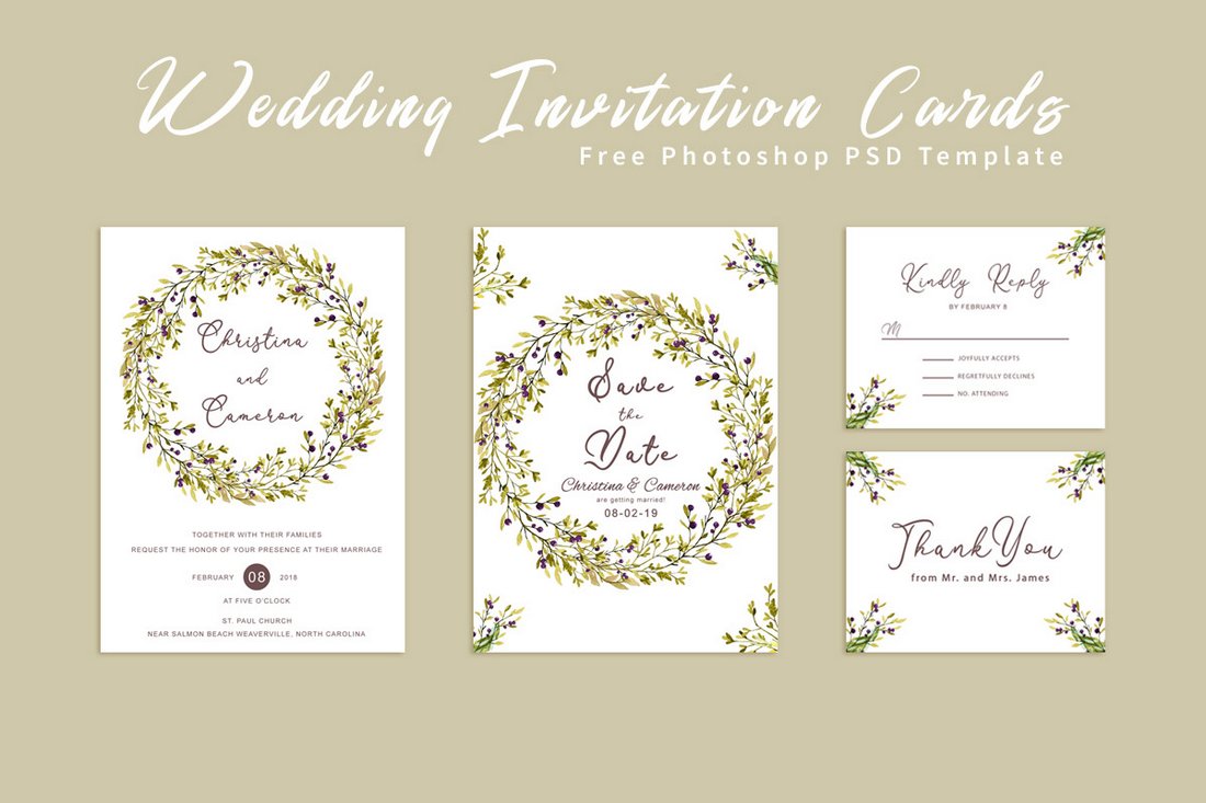 25+ Gorgeous Wedding Invitation Templates  Design Shack For Sample Wedding Invitation Cards Templates