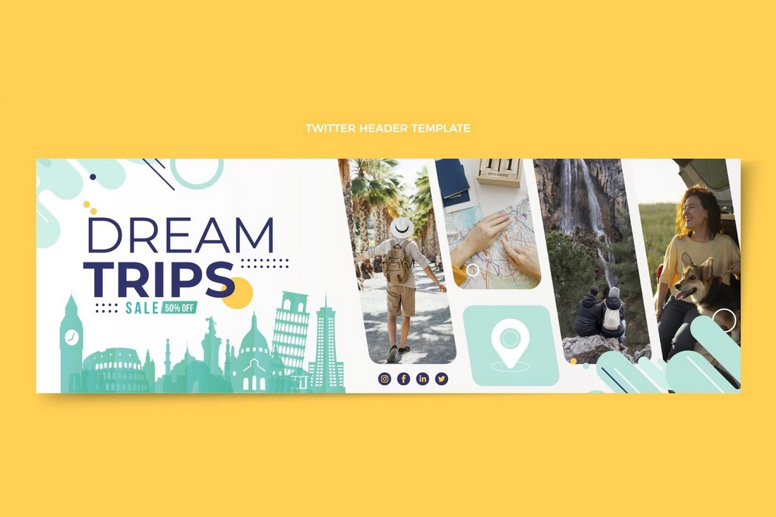 Free-Travel-Tour-Twitter-Header-Template 20+ Best Twitter Header Templates for 2022 design tips 