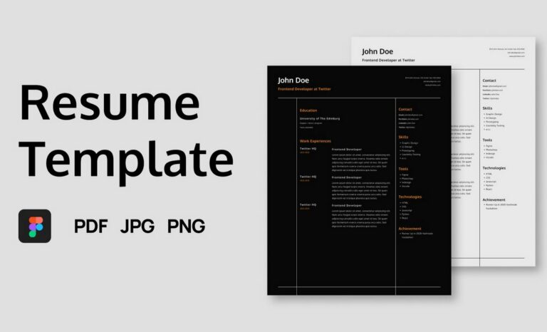 20 Best Figma Resume amp CV Templates - Free Unique Figma Resume Template 768x466 