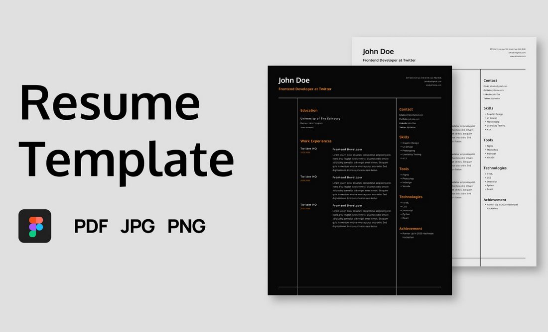 Free Unique Figma Resume Template