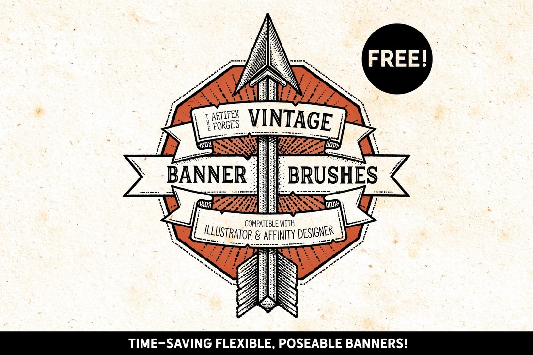 Free Vintage Banner Brushes for Affinity