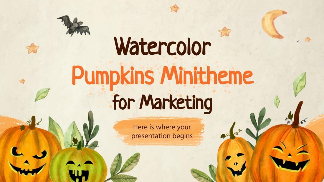 Free Watercolor Pumpkins Google Slides Minitheme