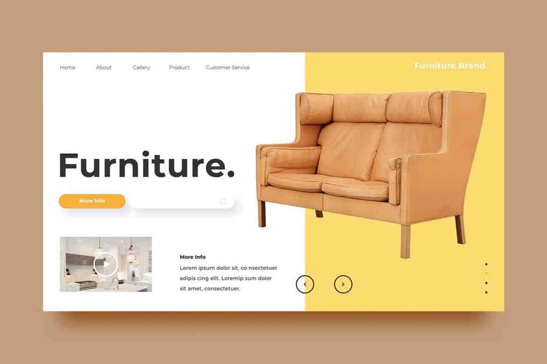 Furniture Website Banner Background