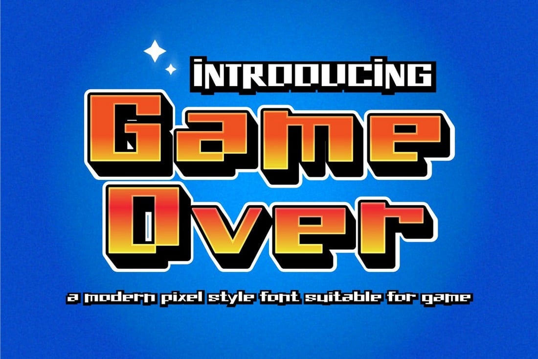 Game Over - Police de jeu de style pixel