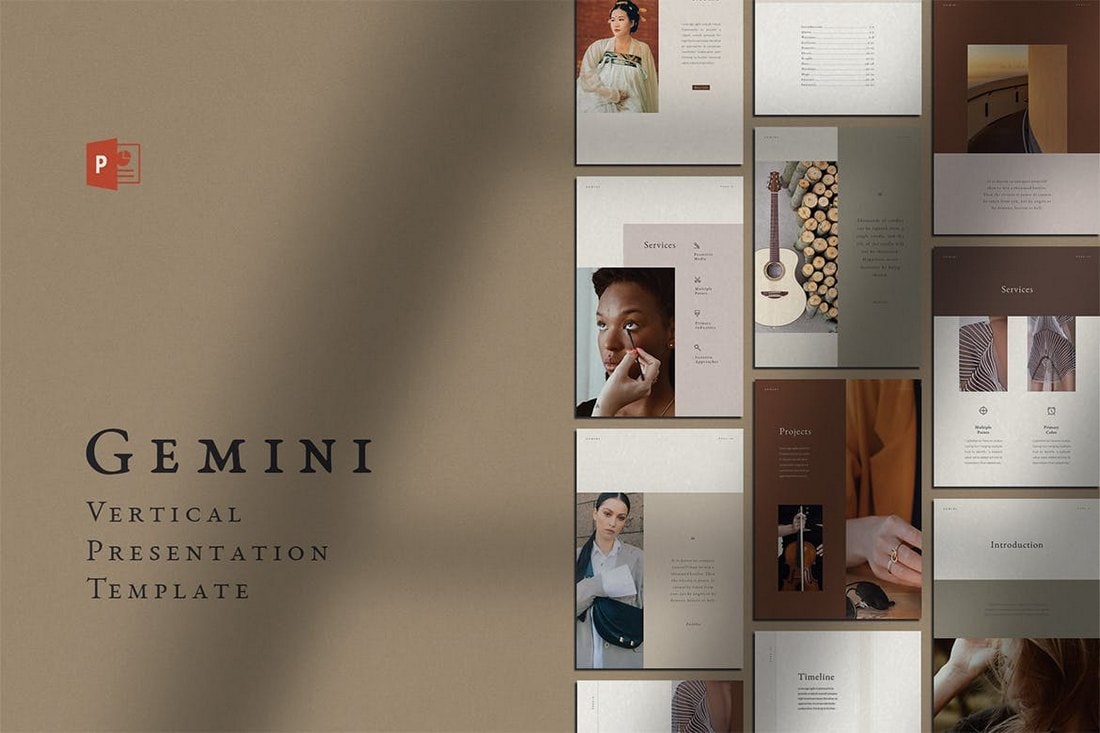 Gemini - Vertical PowerPoint Template