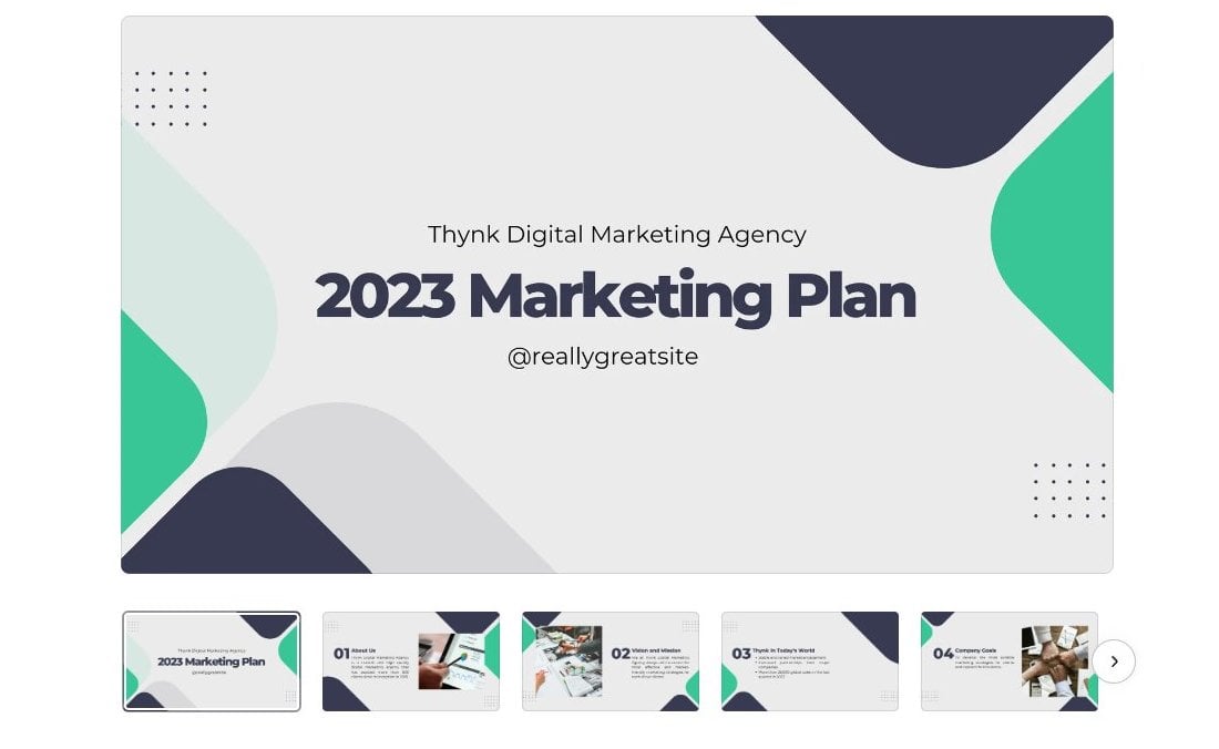 Geometric Digital Marketing Plan Canva Slide Template