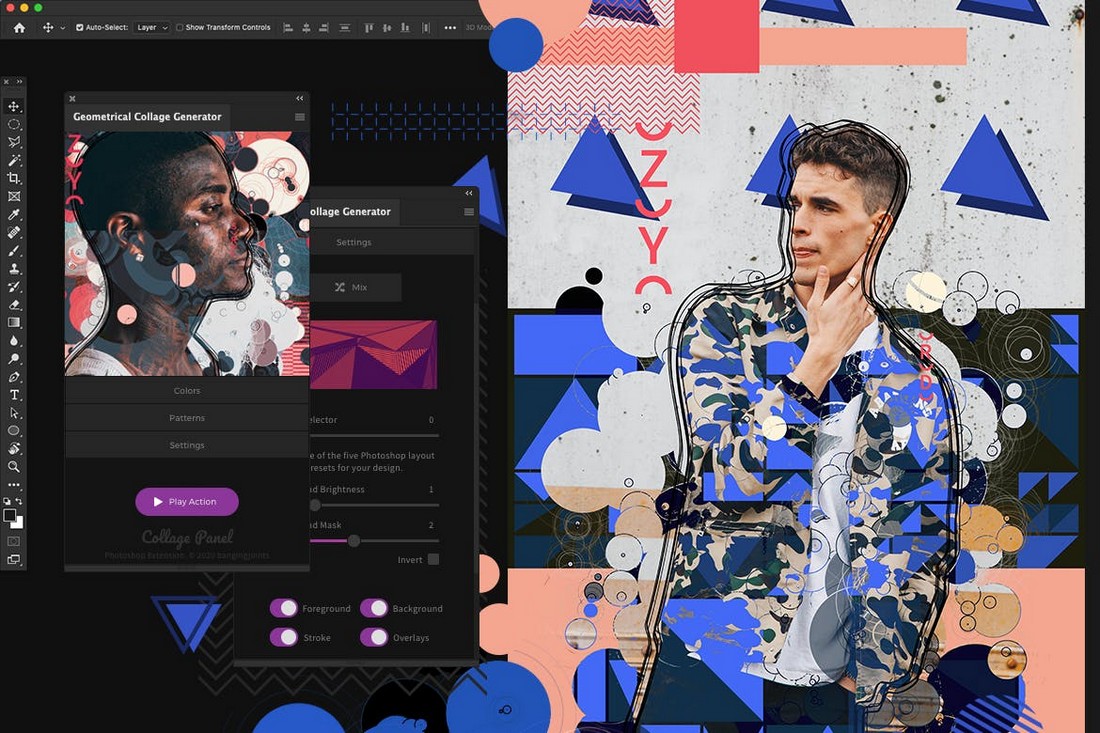 Geometrical Collage Generator Photoshop Plugin