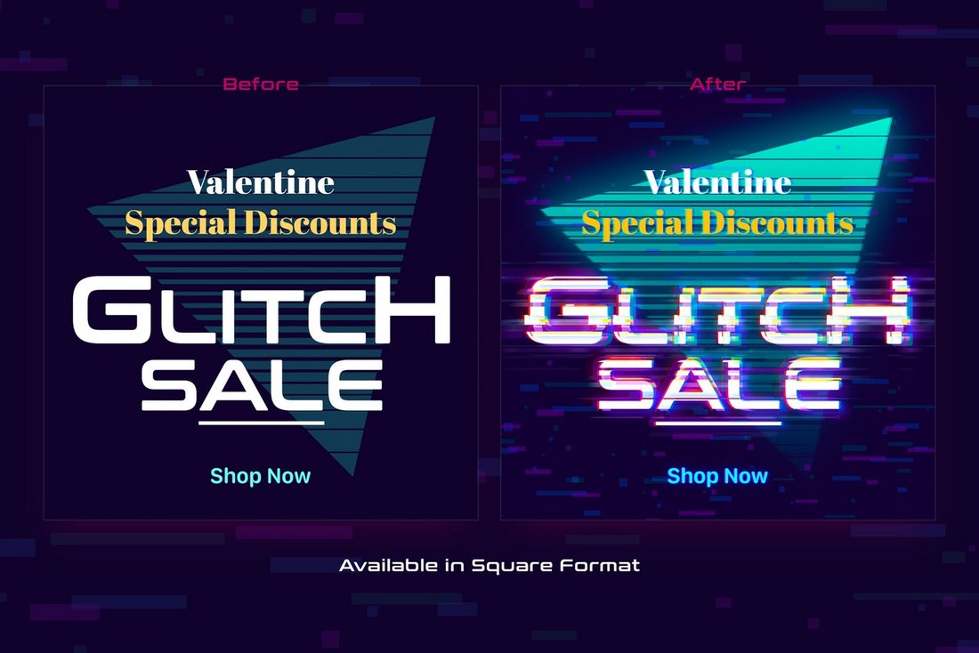 Glitch Text Effect, Layer Styles Including: logo & business