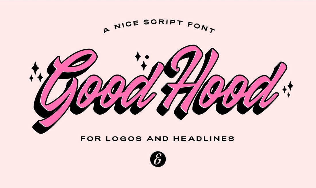 retro script font