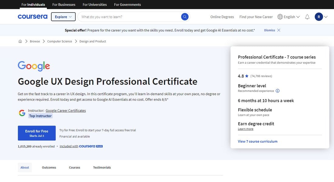 Google UX Design Professional Certificate