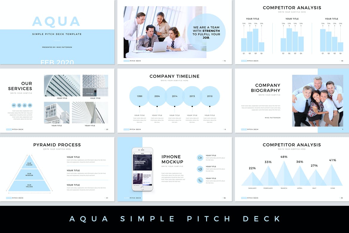 Google slides pitch deck template
