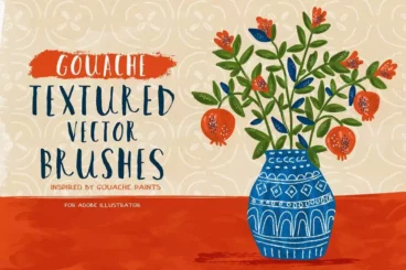 Gouache Textured Vector Brushes for Illustrator