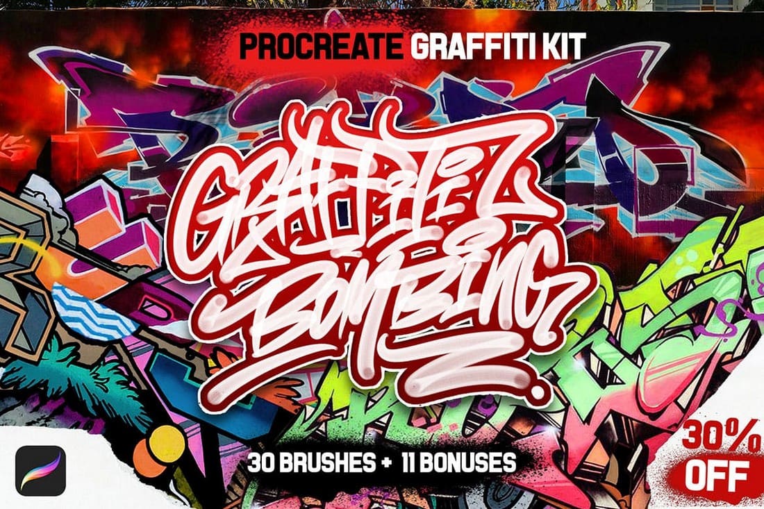 Graffiti-Bombing-Procreate-Brushes 30+ Best Procreate Brushes 2020 (Free & Pro) design tips 