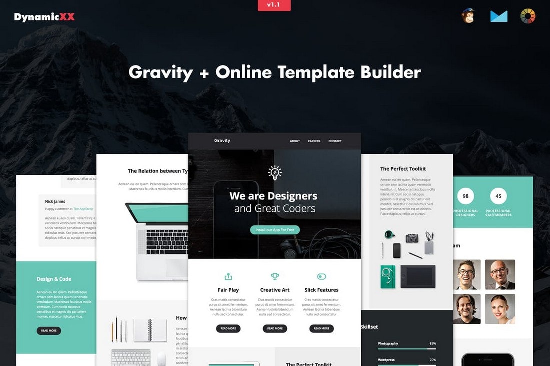 Gravity-Modern-Business-Email-Template 40+ Modern Responsive Email Templates 2021 design tips 