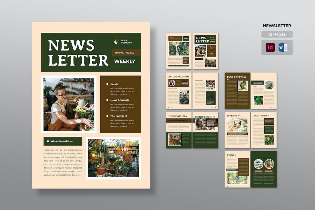 Green - InDesign Newsletter Template