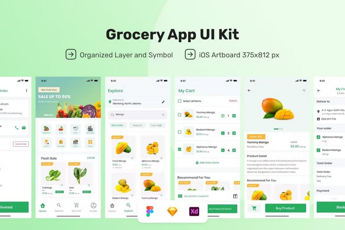 Grocery App UI Design Templates