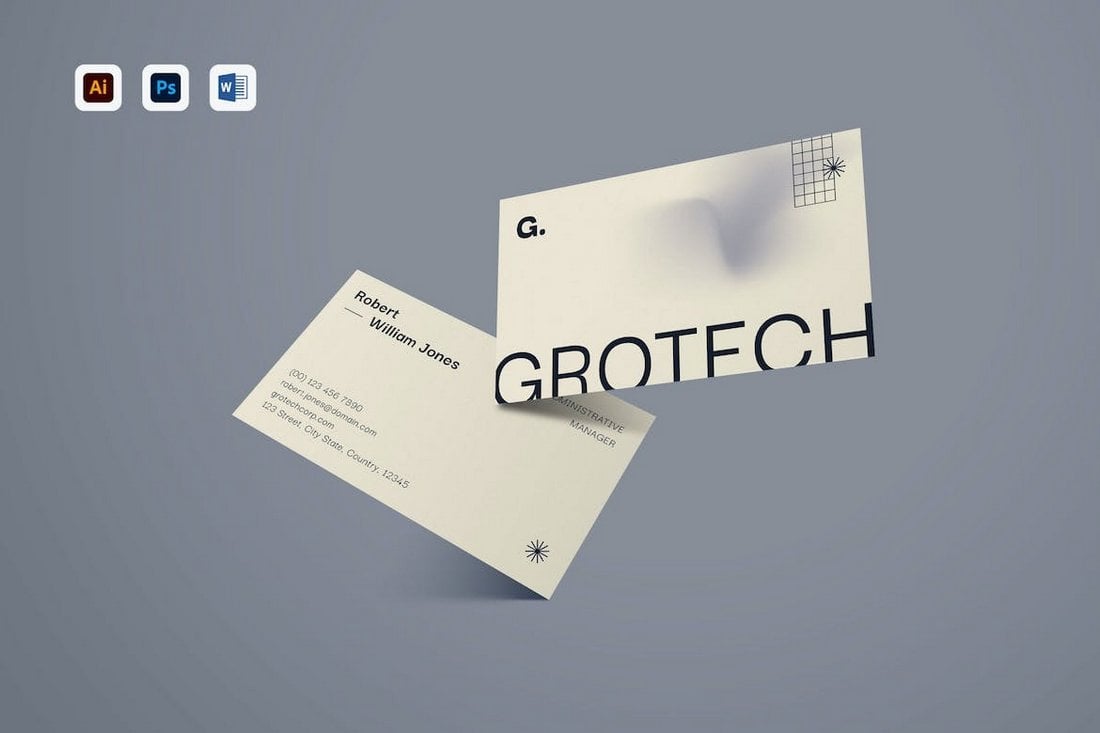 Grotech - Modern Business Card Template
