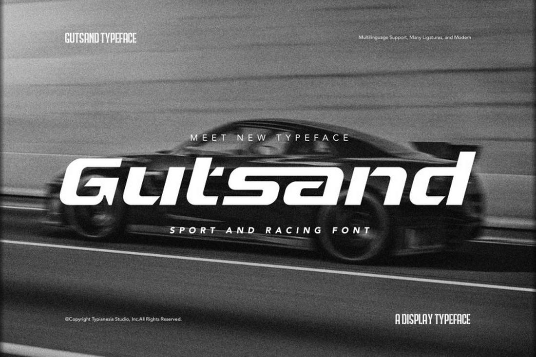 Gutsand - Free Racing Kinetic Font