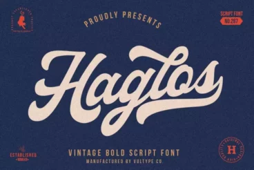 Haglos Bold Baseball Script Font