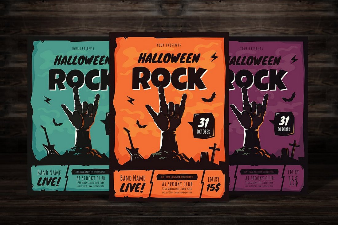 Halloween-Rock-Party-Flyer-Template 20+ Halloween Flyer Templates design tips 